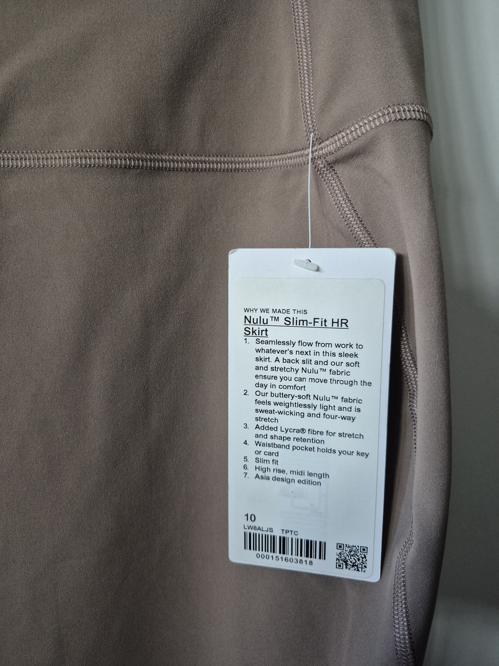 lululemon athletica Rose Nulu Slim-Fit High-Rise Pencil Midi Skirt - Size 10 - Picture 2 of 4